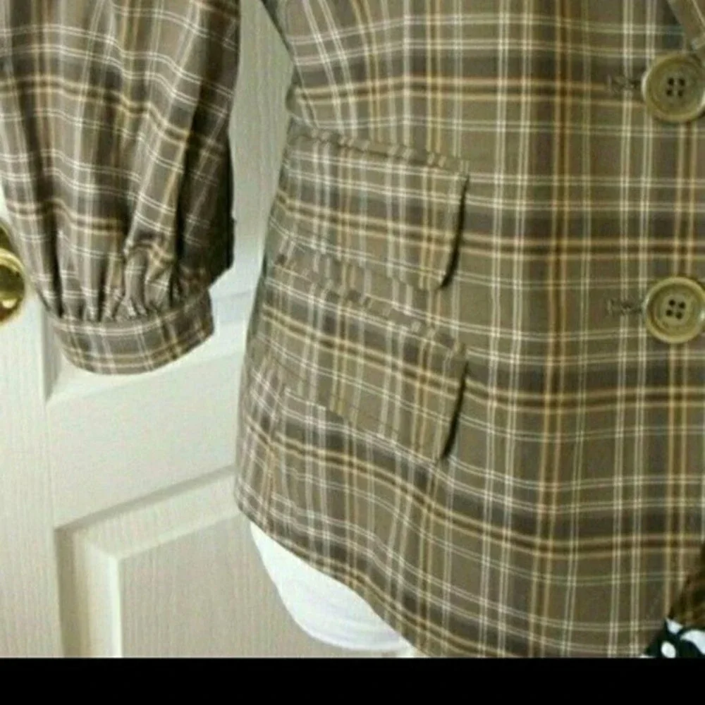 BCBGMAXAZRIA PLAID BLAZER TAILORED COTTONS 3/4 SLEEVE BLAZER WOMENS SIZE 10 - Picture 10 of 10